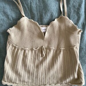 Aritzia Wilfred Soloist green Knit Tank Top